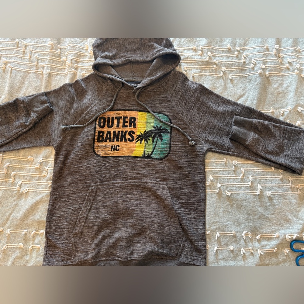 Unisex Outer Banks Grey Tweed Hooded Poncho